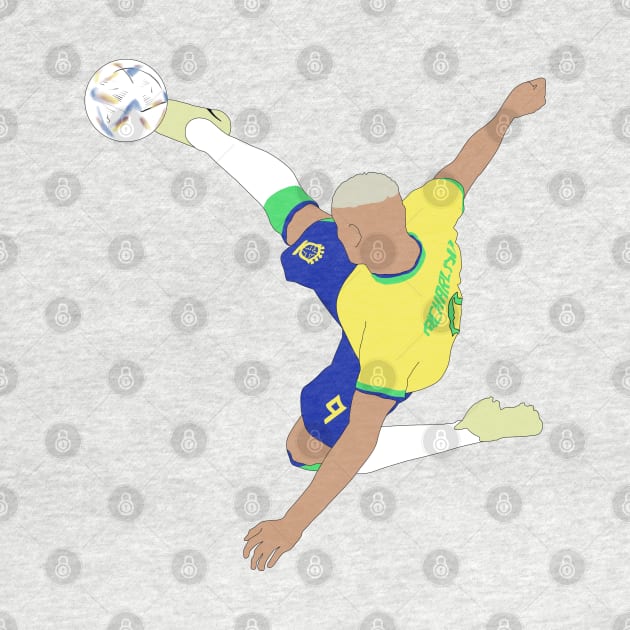 Richarlison Brazil Bicycle Kick World Cup Minimalist by Hevding